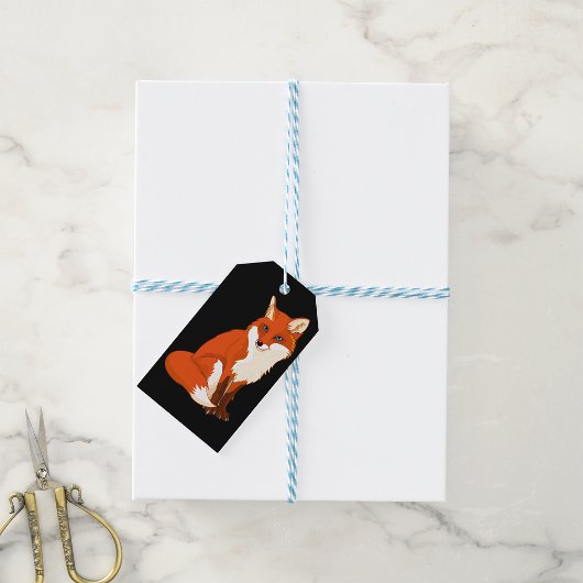 Schattige Fox Sitting Custom Gift Labels Cadeaulabel