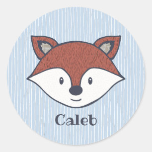 Schattige Fox Woodland Thema Gepersonaliseerde Sti Ronde Sticker