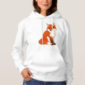 Schattige Fox Zittende Vrouwen Hoodie (Voorkant)