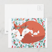  schattige foxwolf en haar baby briefkaart (Voorkant / Achterkant)