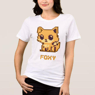 Schattige Foxy Pixel Art T-shirt ontwerp