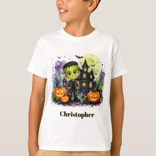 Schattige Frankenstein Jongen Halloween Verjaardag T-shirt