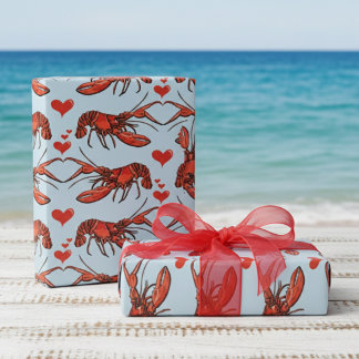 Schattige Frans Blauw Je bent mijn kreeft Romance Cadeaupapier