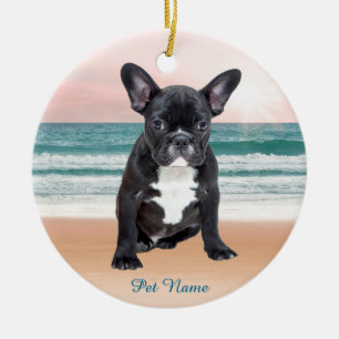 Schattige Frans Bulldog Beach Zonnewater Keramisch Ornament