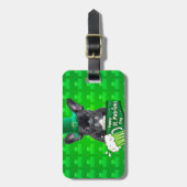 Schattige Frans Bulldog Puppy Pet St. Patrick Day Bagagelabel (Voorkant verticaal)
