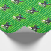 Schattige Frans Bulldog Puppy Pet St. Patrick Day Cadeaupapier (Hoek)