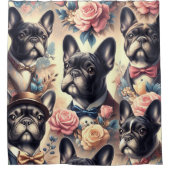 Schattige  Frans Bulldog schilderij Douchegordijn (Voorkant)