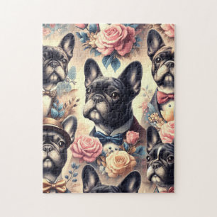 Schattige Frans Bulldog schilderij Legpuzzel