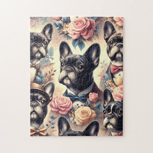Schattige  Frans Bulldog schilderij Legpuzzel (Verticaal)