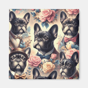 Schattige Frans Bulldog schilderij Magneet