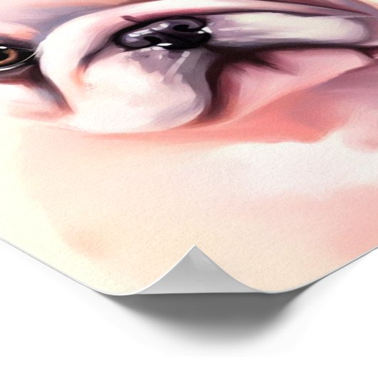 Schattige Frans bulldog schilderij Poster (Hoek)