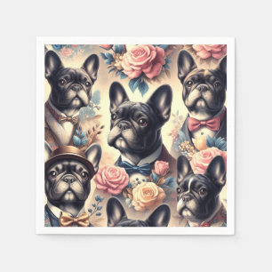 Schattige Frans Bulldog schilderij Servet