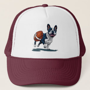Schattige Frans Bulldog Spelen Football Trucker Pet