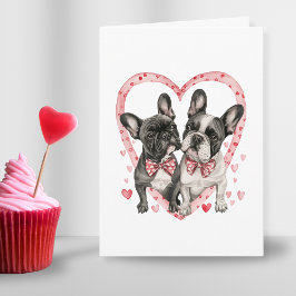 Schattige Frans Bulldog Valentijnsdag Liefde Quote Feestdagen Kaart