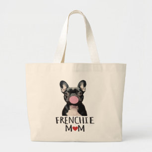 Schattige Franse buldog Grote Tote Bag
