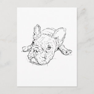 Schattige Franse Bulldog Ansichtkaart Briefkaart