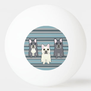 Schattige Franse Bulldog Blauwe Strepen Pingpongballen