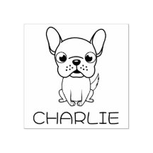 Schattige Franse Bulldog Cartoon Houten Kunst