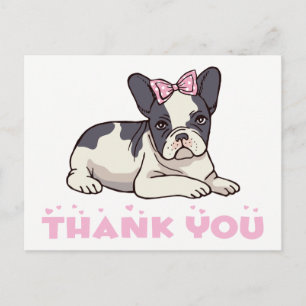 Schattige Franse Bulldog Dank Je Franse Puppy Hond Briefkaart