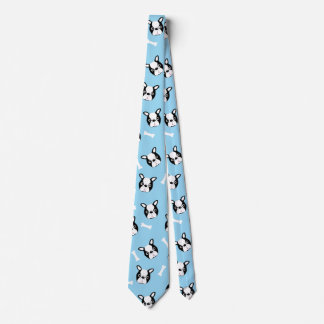 Schattige Franse Bulldog en Bot Patroon Stropdas