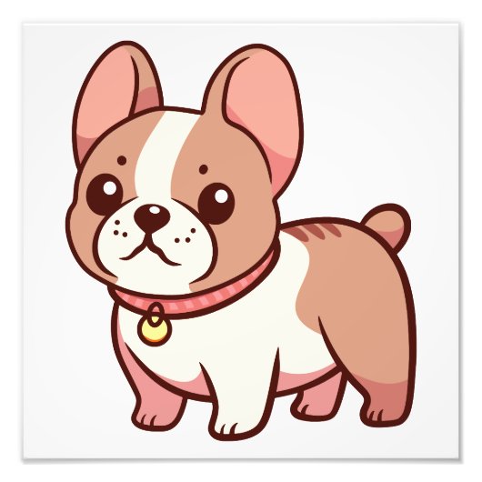 Schattige Franse Bulldog Foto Afdruk (Voorkant)