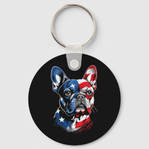 Schattige Franse Bulldog Grappige Hond VS Amerikaa Sleutelhanger