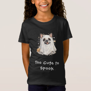 Schattige Franse Bulldog Halloween Geest T-shirt