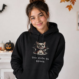 Schattige Franse Bulldog Halloween Vampier Vleermu Hoodie