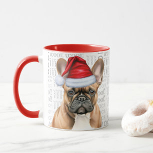 Schattige Franse Bulldog Liefhebber Kerstvakantie Mok