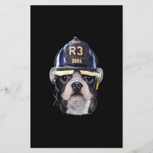 Schattige Franse Bulldog met brandweerhelm Flyer