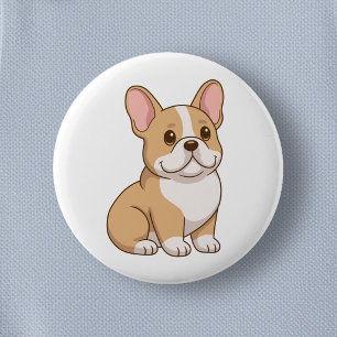 Schattige Franse Bulldog Puppy Ronde Button 5,7 Cm