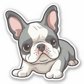 Schattige Franse Bulldog Puppy Sticker