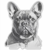 Schattige Franse Bulldog Sticker (Voorkant)