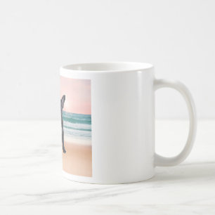Schattige Franse Bulldog Strand Zon Water Koffiemok