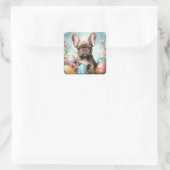 Schattige Franse Bulldog Vierkante Sticker (Tas)