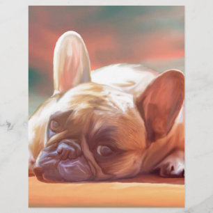 Schattige Franse Bulldog Water Kleur Kunst Schilde