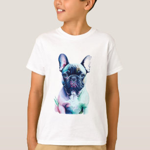 Schattige Franse Bulldog Waterverf schilderij T-shirt