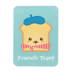schattige Franse toast met blauwe baret hoed Magneet