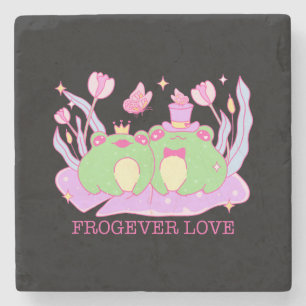 Schattige Frog - Froever Love Stenen Onderzetter