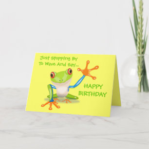 Schattige Frog Funny Animal Kinder Happy Birthday Kaart