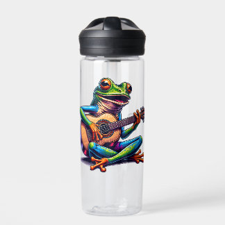 Schattige Frog Spelen Een Gitaar Gepersonaliseerd Waterfles