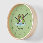 Schattige Frog Wall Clock met cijfers (Hoek)