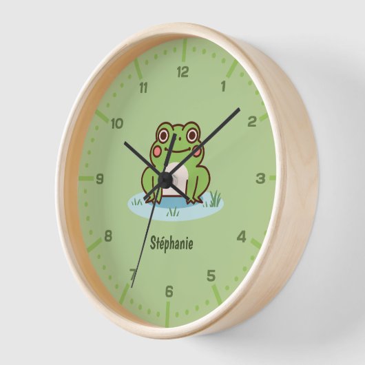 Schattige Frog Wall Clock met cijfers (Hoek)