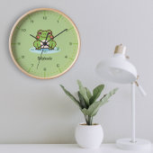Schattige Frog Wall Clock met cijfers