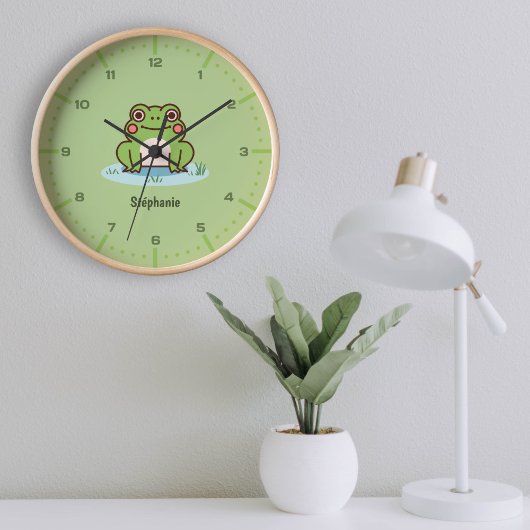 Schattige Frog Wall Clock met cijfers