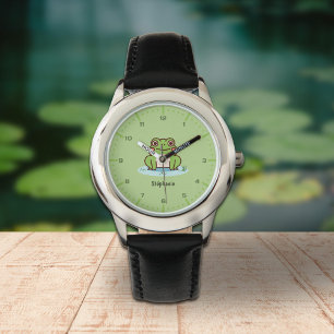 Schattige Frog Watch met cijfers Horloge