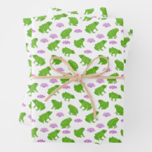 Schattige Frogs Lily Pads Roze en Groene Doodle Ar