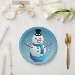 Schattige Frosty Sneeuwman Illustratie Papier Bord