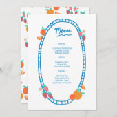 Schattige Fruit CUSTOM Bruids Baby shower Trouwfee Menu (Voorkant / Achterkant)