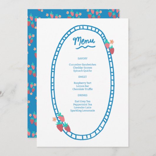 Schattige Fruit CUSTOM Bruids Baby shower Trouwfee Menu (Voorkant / Achterkant)